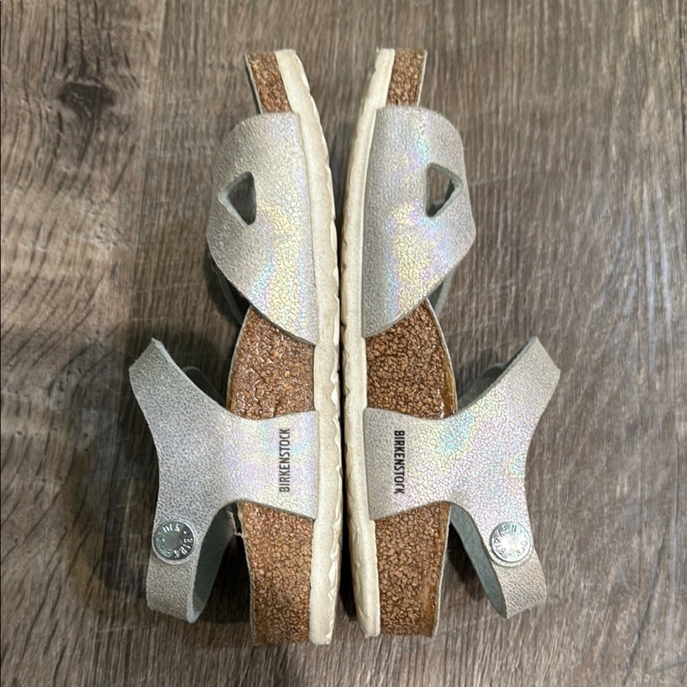 Birkenstock Silver Sandals Two-Strap Design - Picture 6 of 8